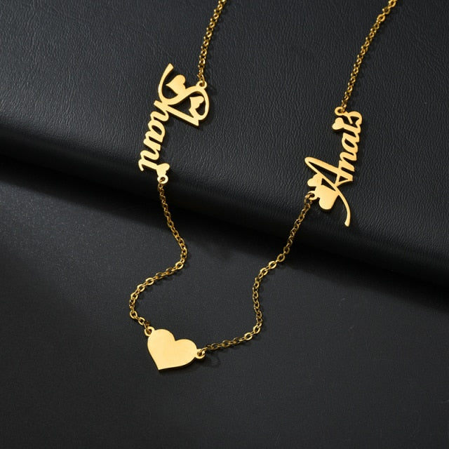 Louvelle - Script Heart Necklace