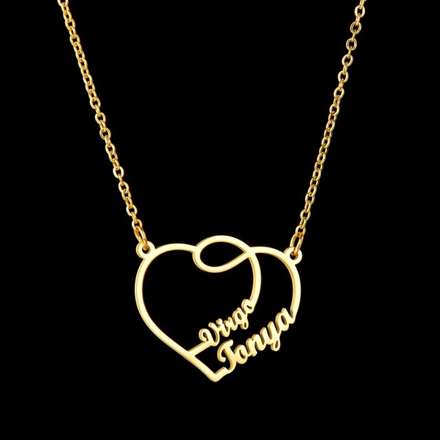 Louvelle - Script Heart Necklace