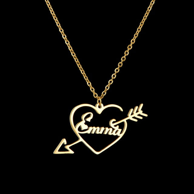 Louvelle - Script Heart Necklace