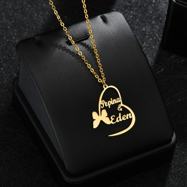 Louvelle - Script Heart Necklace