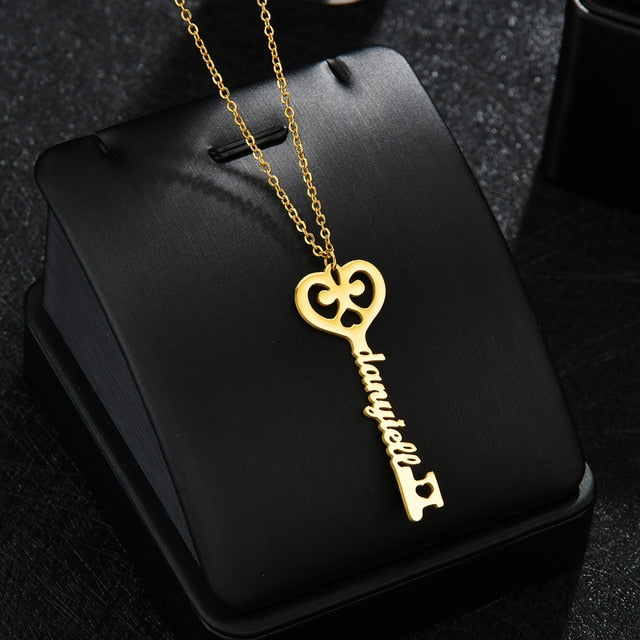 Louvelle - Script Heart Necklace