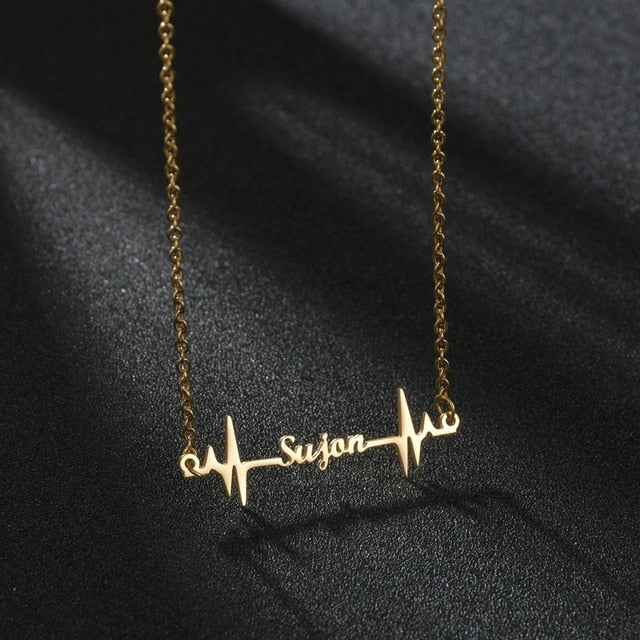 Louvelle - Script Heart Necklace