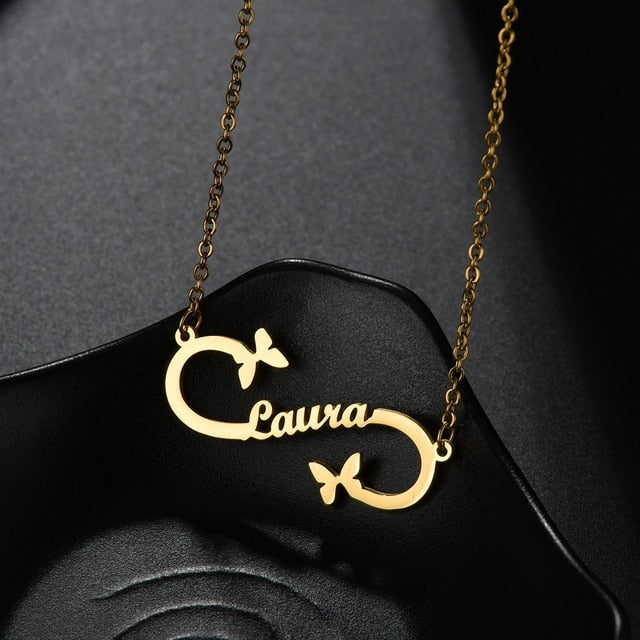 Louvelle - Script Heart Necklace