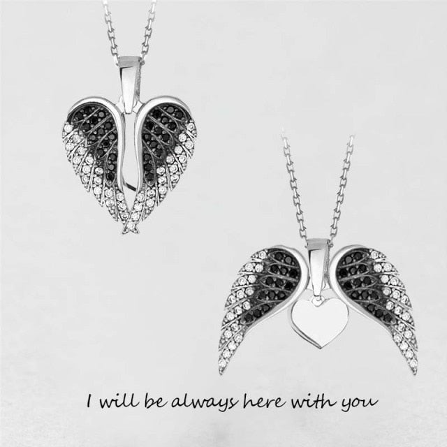 Cherubym - Angel Wings Heart Necklace