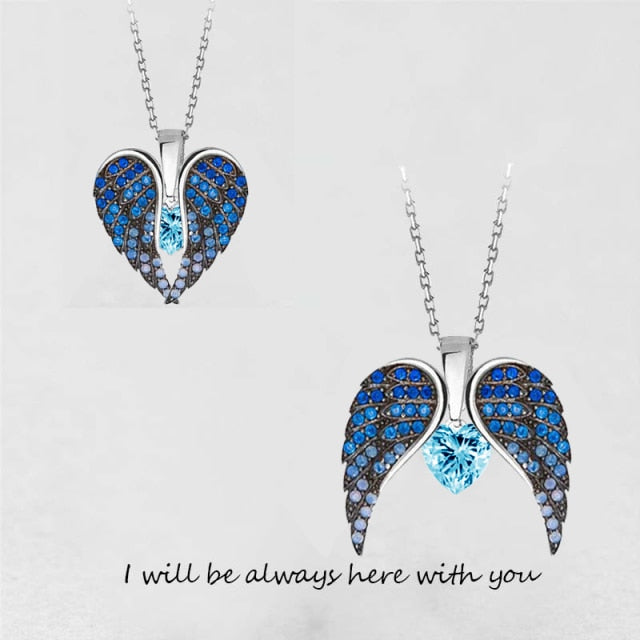 Cherubym - Angel Wings Heart Necklace