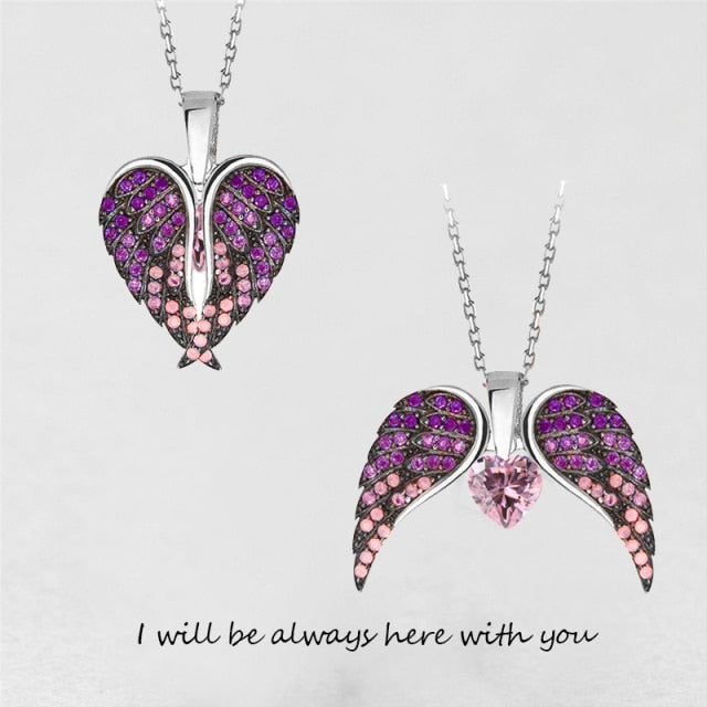 Cherubym - Angel Wings Heart Necklace