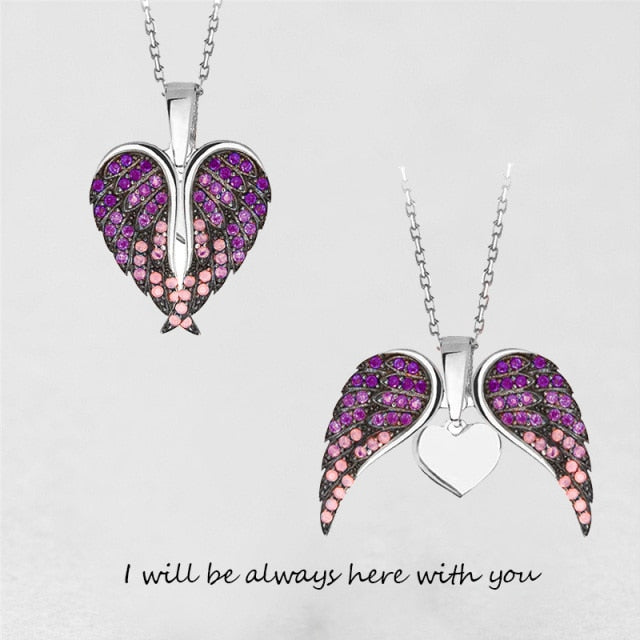 Cherubym - Angel Wings Heart Necklace