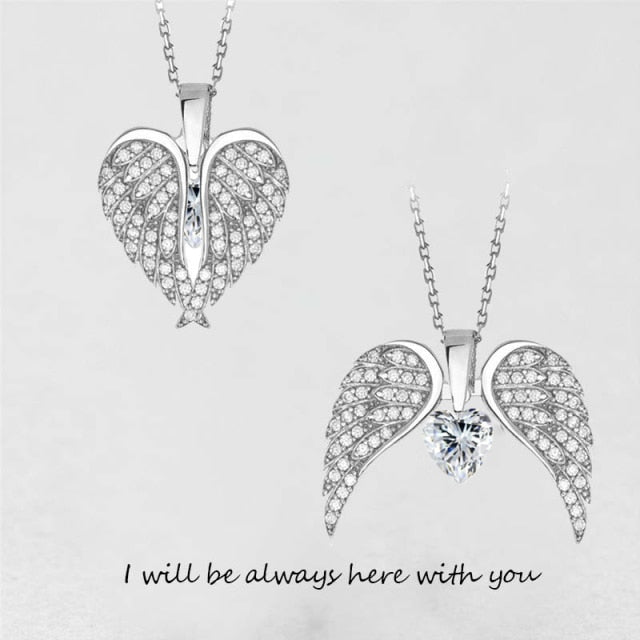 Cherubym - Angel Wings Heart Necklace