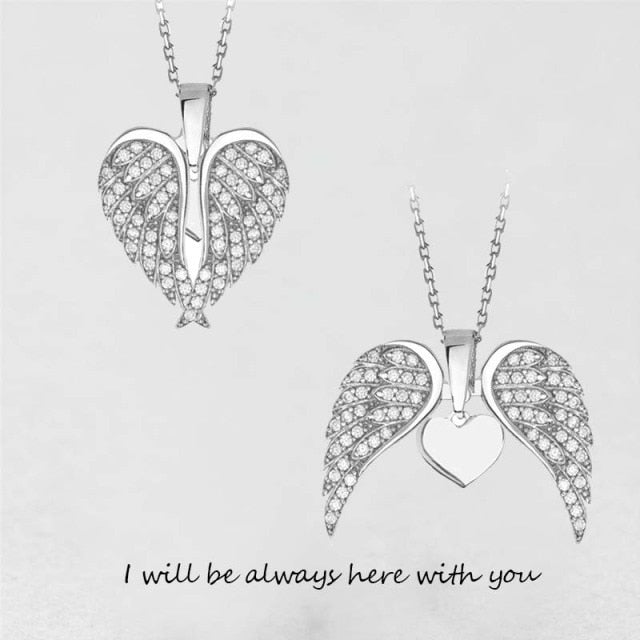 Cherubym - Angel Wings Heart Necklace