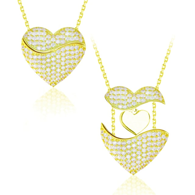 Cherubym - Angel Wings Heart Necklace