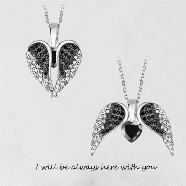 Cherubym - Angel Wings Heart Necklace